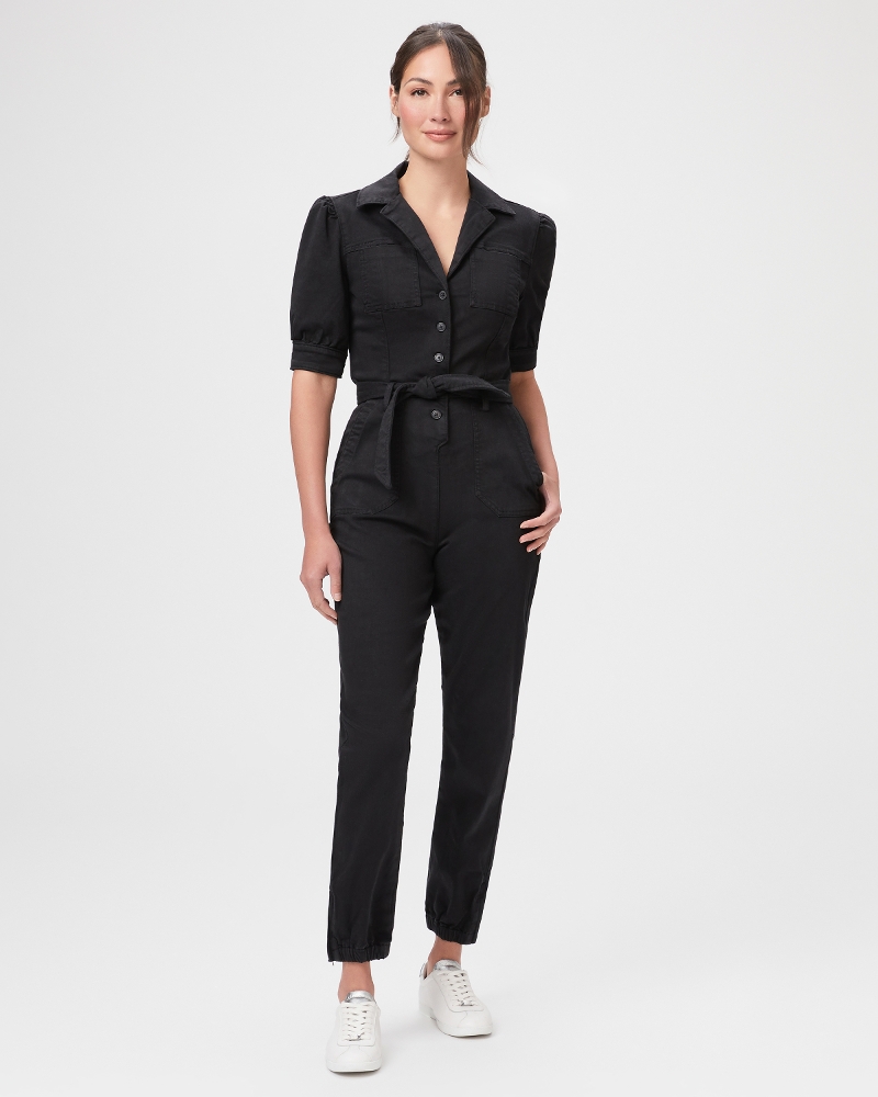 Mayslie Shortsleeve Jumpsuit - Washed Black